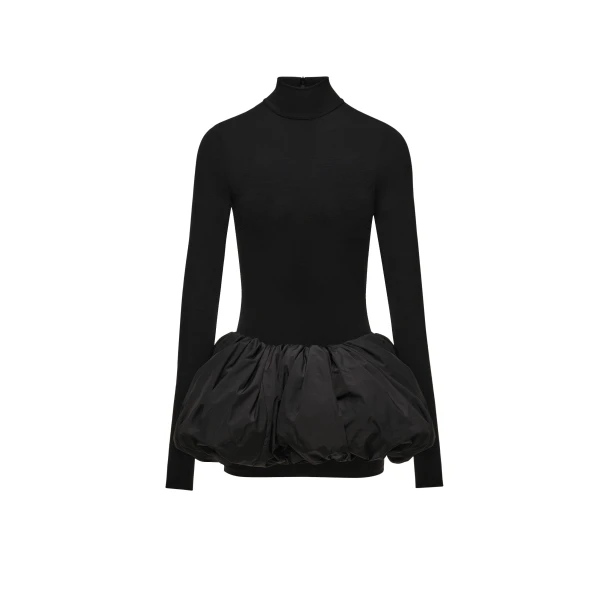 Magda Butrym Bubble skirt turtleneck mini dress in black
