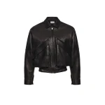 Magda Butrym Classic collar vintage leather jacket in black