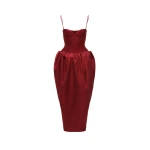 Magda Butrym Corset cocoon midi dress in red