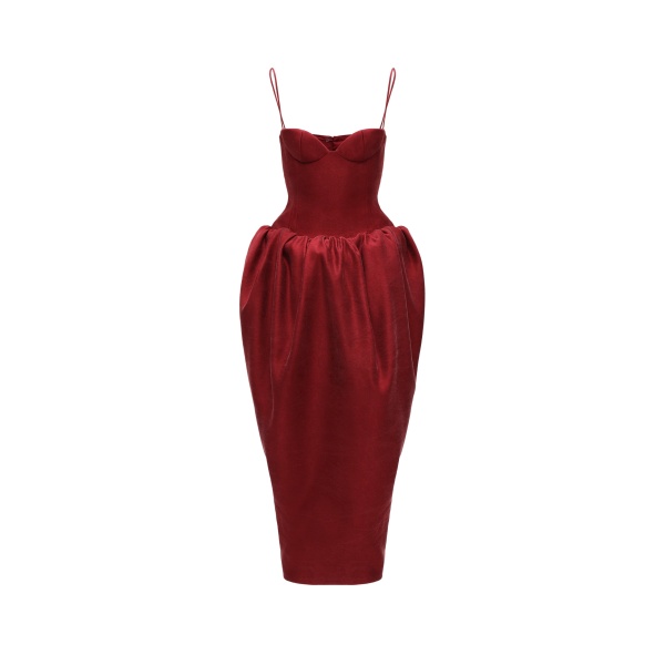 Magda Butrym Corset cocoon midi dress in red
