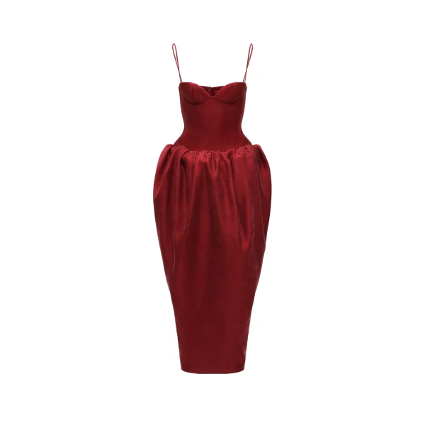 Magda Butrym Corset cocoon midi dress in red