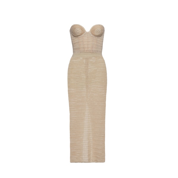 Magda Butrym Corset crochet maxi dress in cream