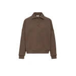 Magda Butrym Cotton sweatshirt polo in light brown