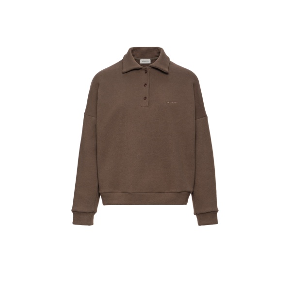 Magda Butrym Cotton sweatshirt polo in light brown
