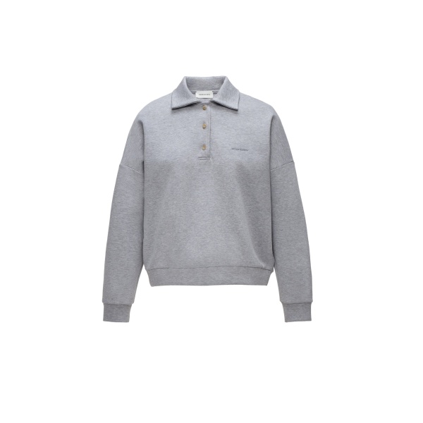 Magda Butrym Cotton sweatshirt polo in light grey