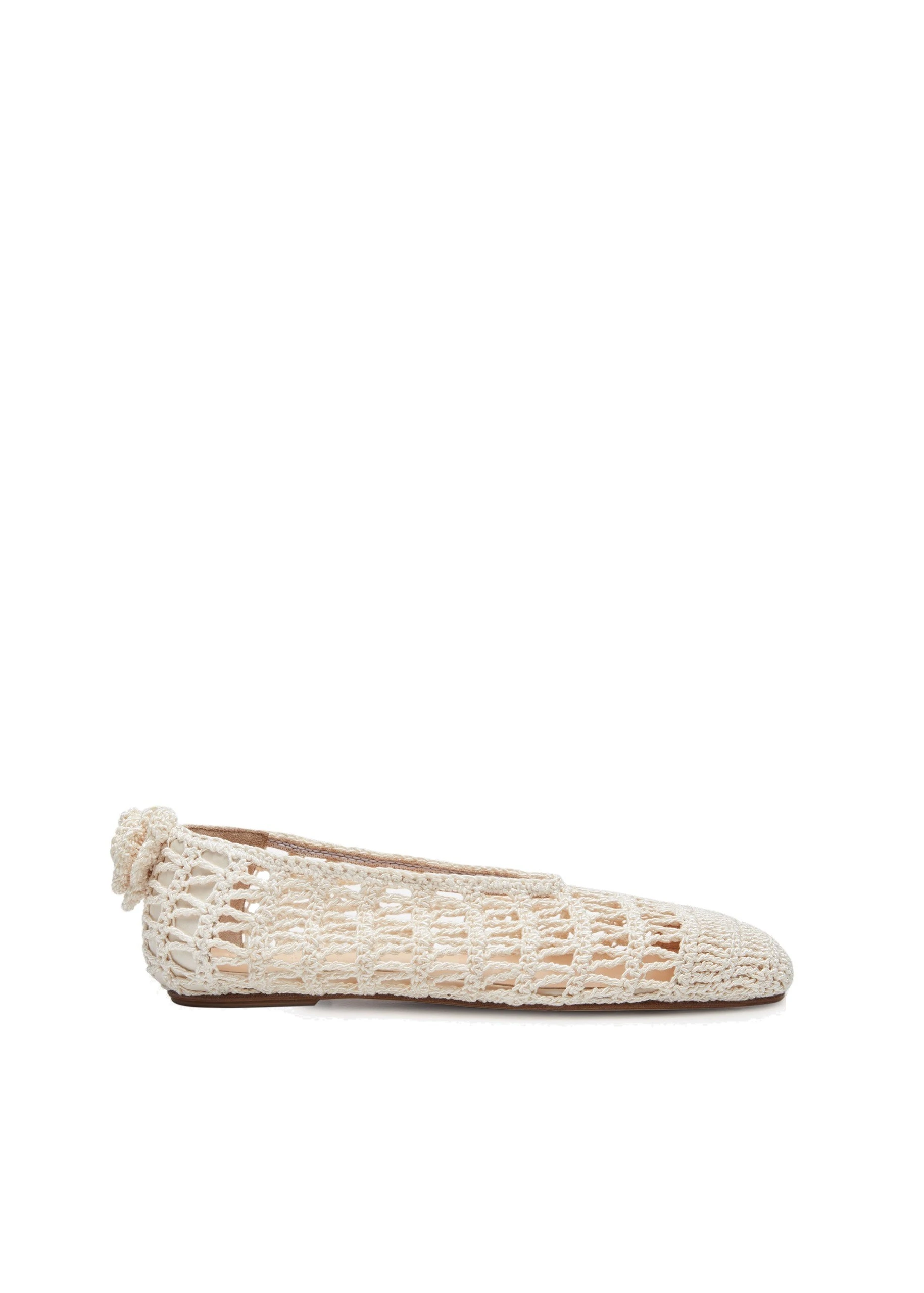 Magda Butrym Crochet ballet flats in cream | Luxury Shoes Magda Butrym Crochet ballet flats in cream