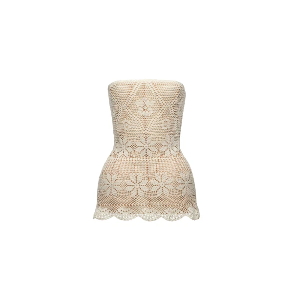 Crochet corset top in cream