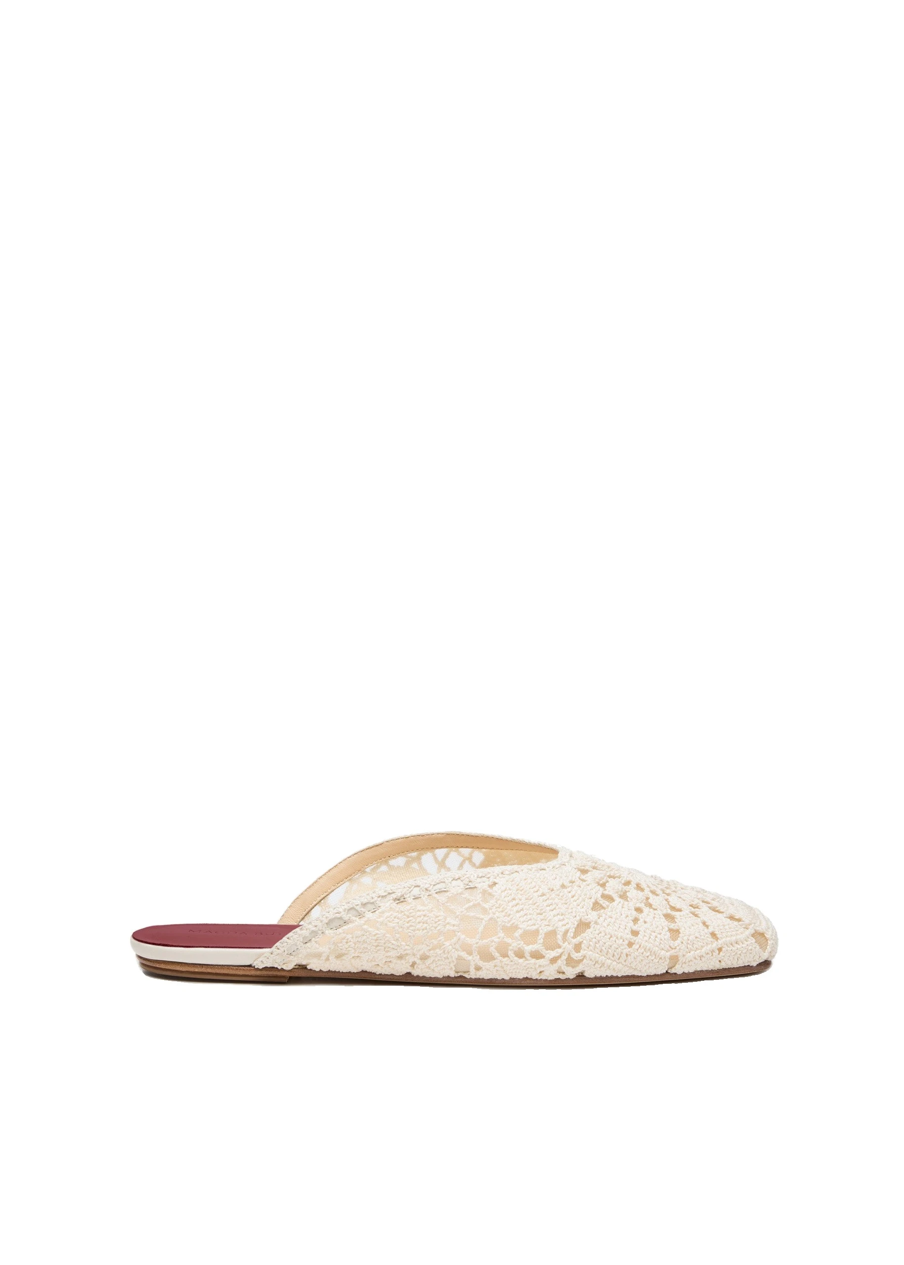 Magda Butrym Crochet flat mules in cream | Luxury Shoes Magda Butrym Crochet flat mules in cream