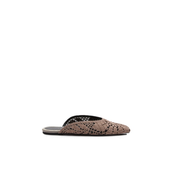 Magda Butrym Crochet flat mules in taupe