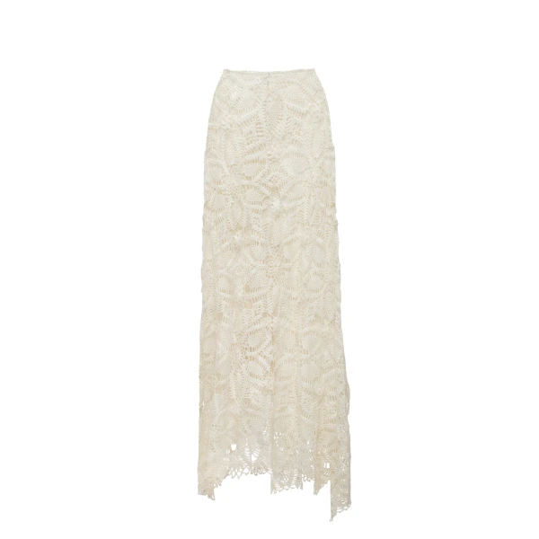 Crochet maxi skirt in cream