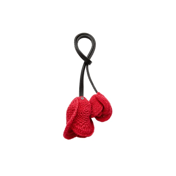Magda Butrym Crochet rose charms in red