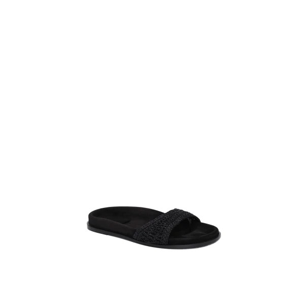 Crochet strap sandals in black - Image 2