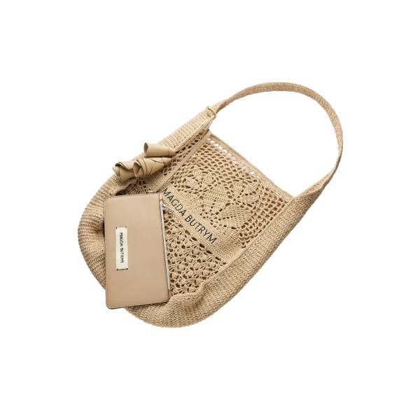 Crochet tote bag in nude - Image 3