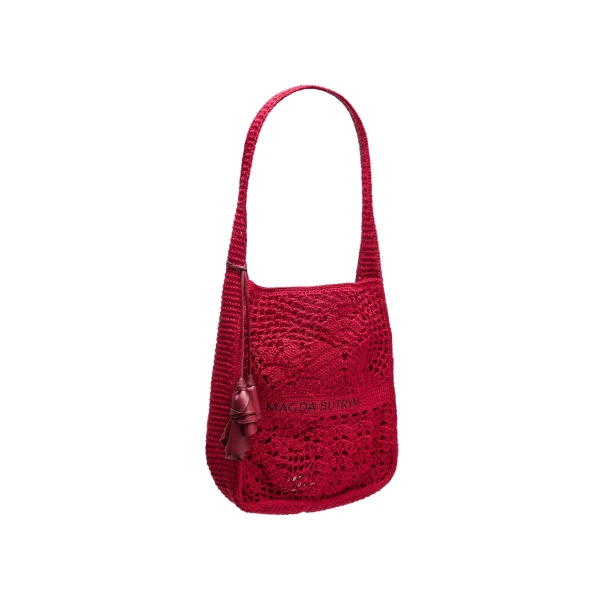 Crochet tote bag in red - Image 2