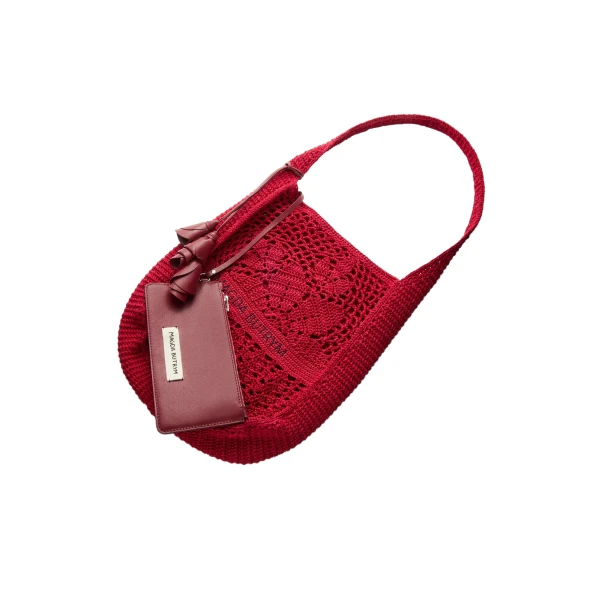 Crochet tote bag in red - Image 3