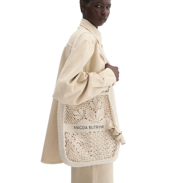 Crochet tote in cream - Image 6