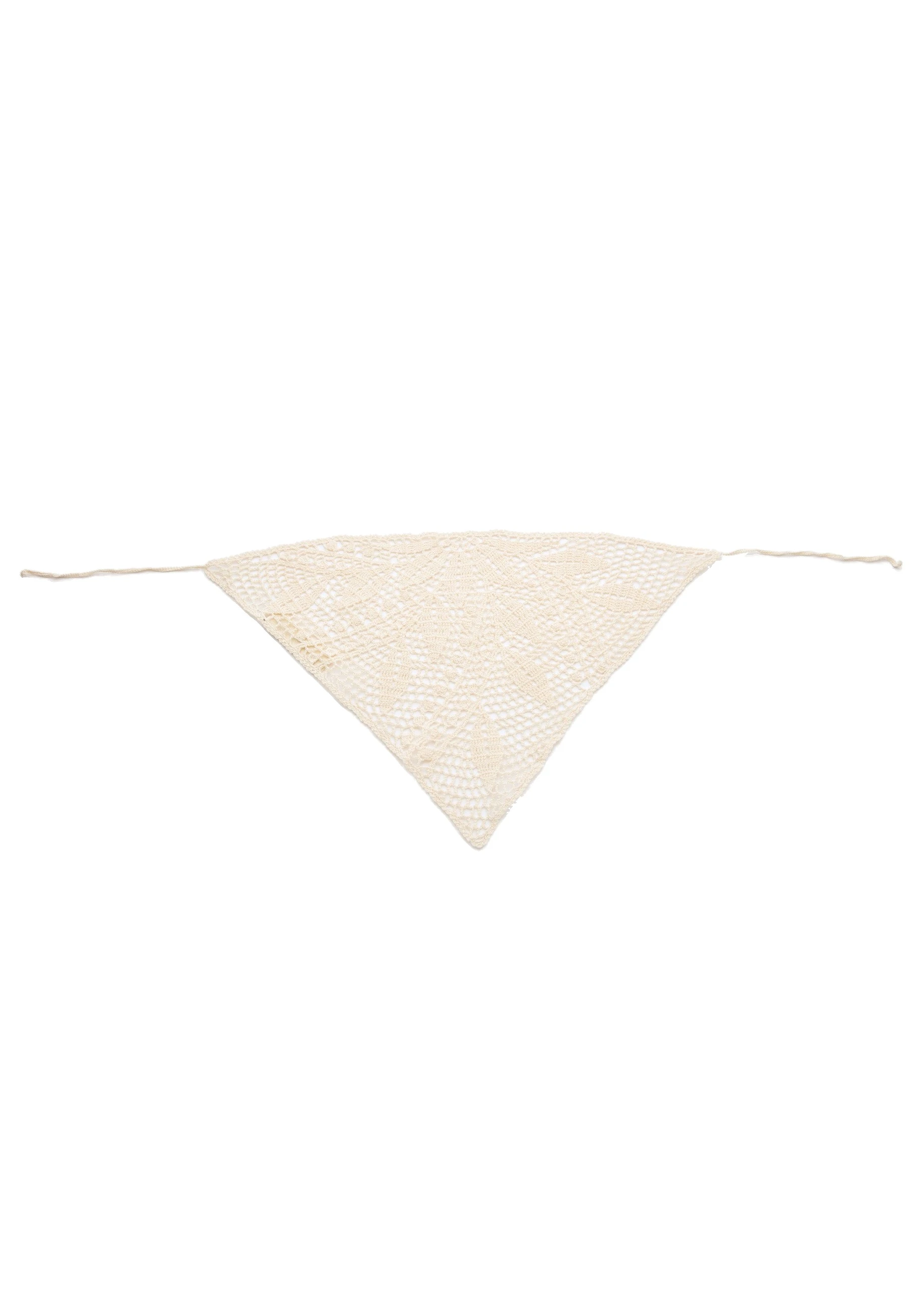 Magda Butrym Crochet triangle scarf in cream | Luxury Shoes Magda Butrym Crochet triangle scarf in cream