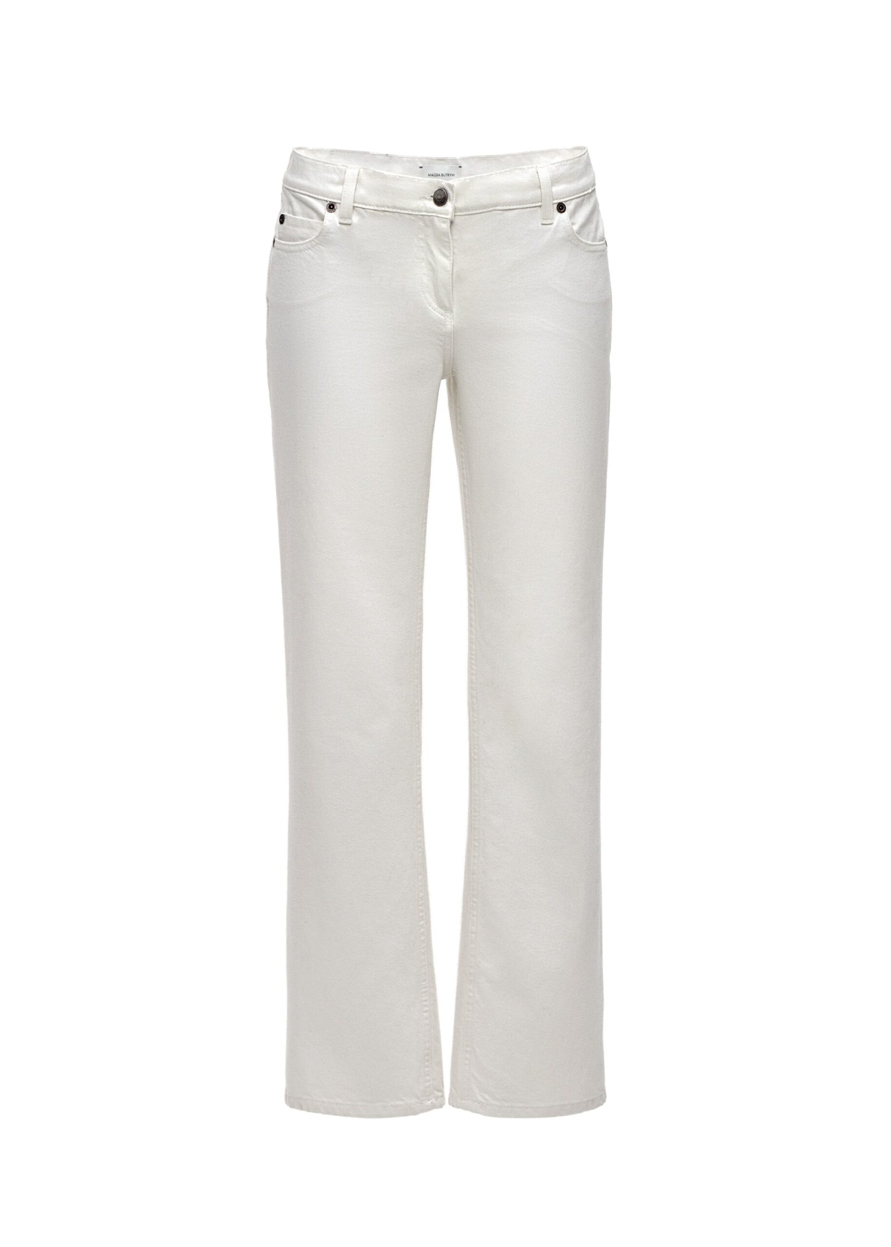 Magda Butrym Cropped straight-leg jeans in cream | Pants at Luxury Shoes Magda Butrym Cropped straight-leg jeans in cream