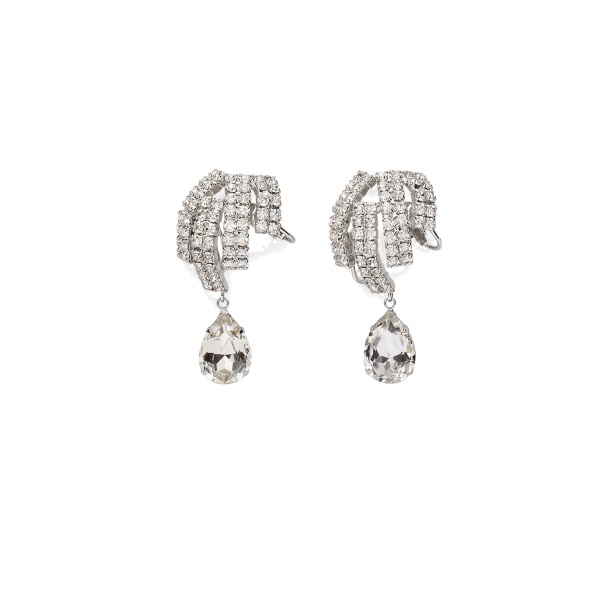 Magda Butrym Crystal cascade drop earrings in silver