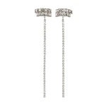 Magda Butrym Crystal-embellished long drop earrings in silver