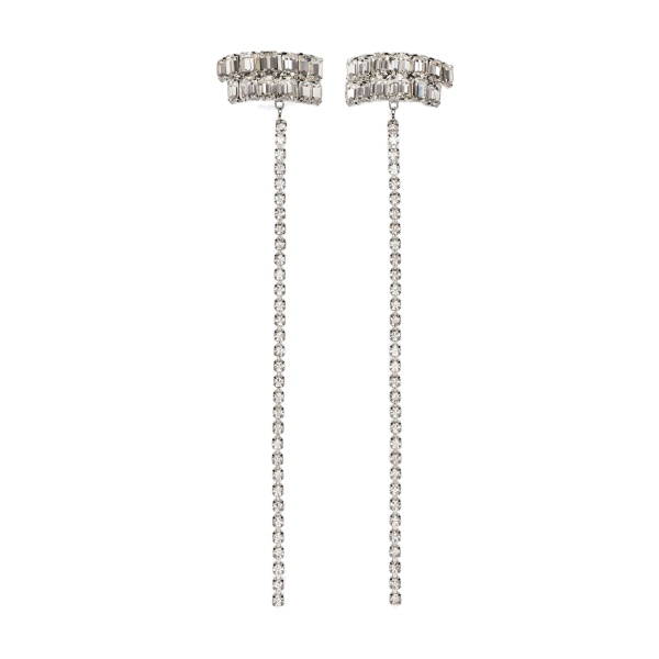 Magda Butrym Crystal-embellished long drop earrings in silver