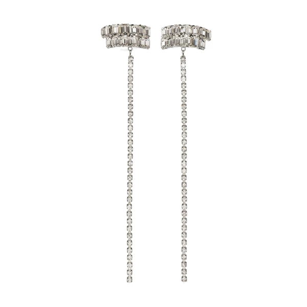 Magda Butrym Crystal-embellished long drop earrings in silver