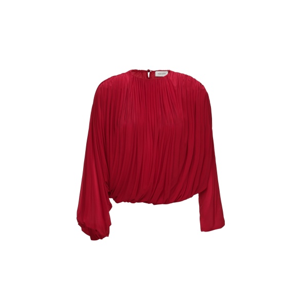 Magda Butrym Cupro bubble blouse in red