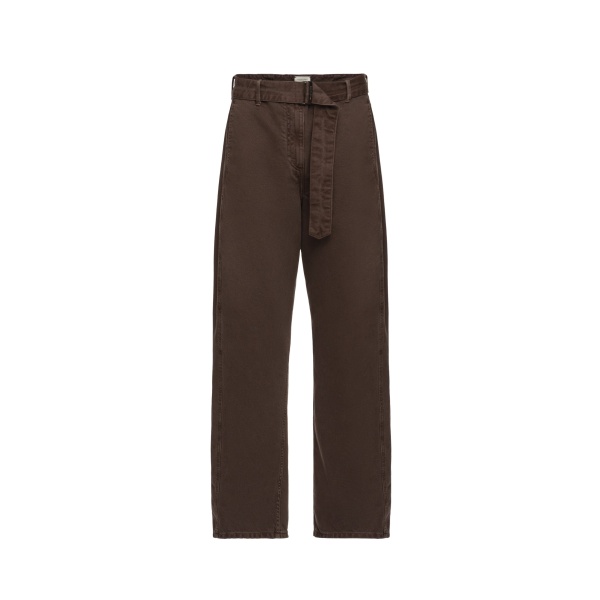 Magda Butrym Denim low-rise belted trousers in brown
