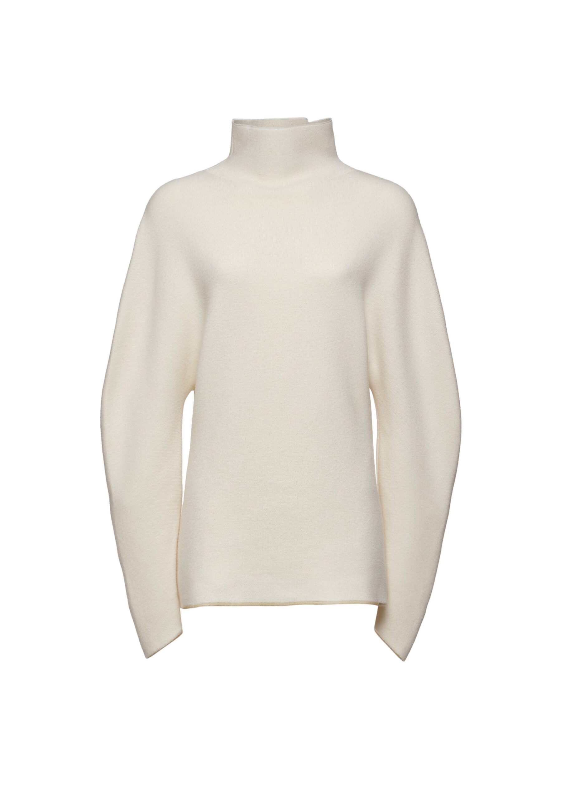 Magda Butrym Dimensional sleeves wool turtleneck in white | Luxury Shoes Magda Butrym Dimensional sleeves wool turtleneck in white