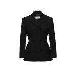 Magda Butrym Double-breasted wool tailored blazer in black