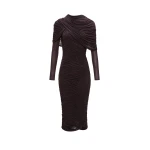 Magda Butrym Draped cape midi dress in burgundy
