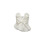 Magda Butrym Draped corset with floral detail in cream