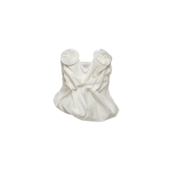 Magda Butrym Draped corset with floral detail in cream