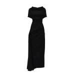 Magda Butrym Draped cowl-neck wool dress in black