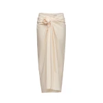 Magda Butrym Draped long skirt with rose knot detail in cream