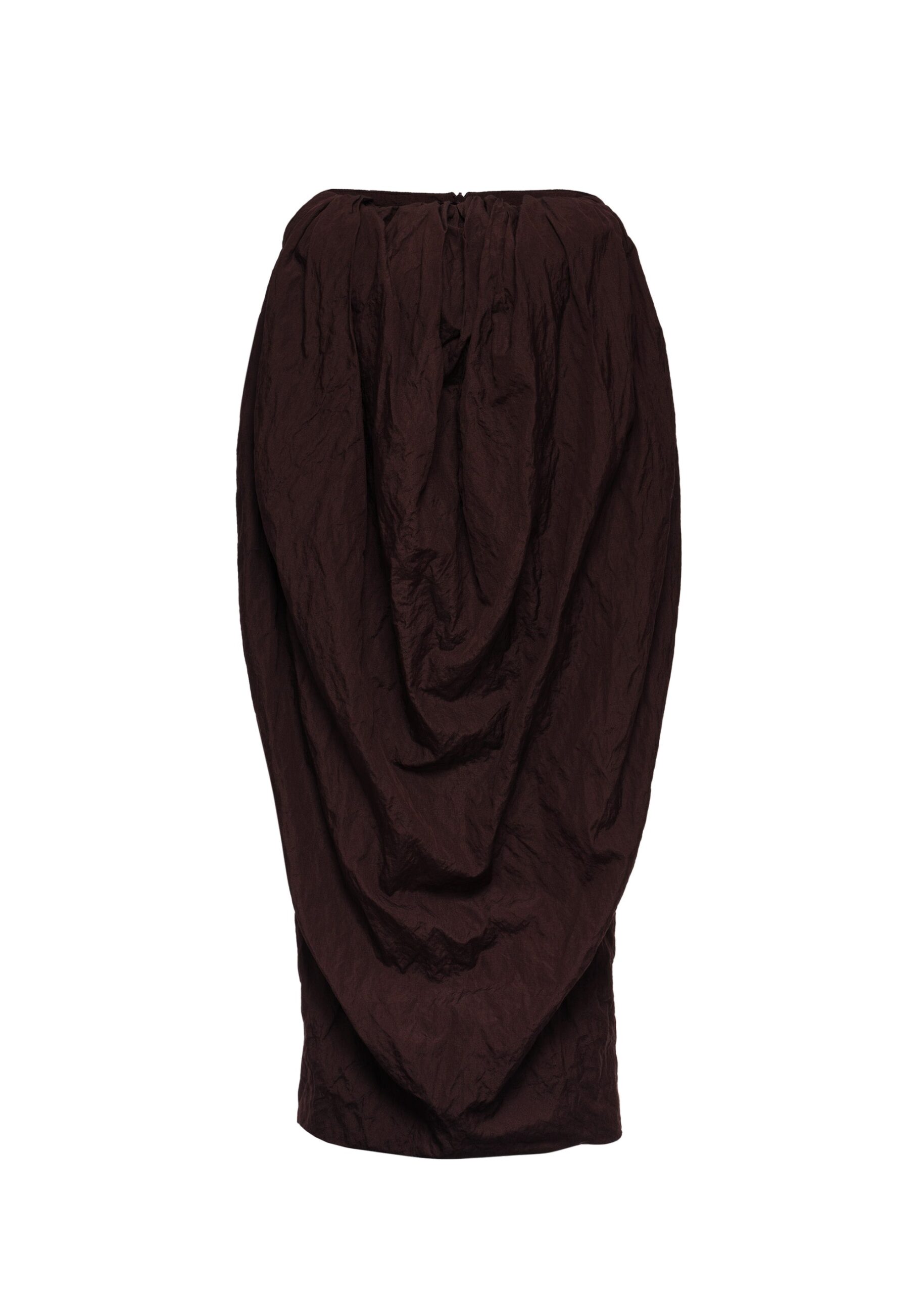 Magda Butrym Draped volume skirt in brown | Skirts at Luxury Shoes Magda Butrym Draped volume skirt in brown