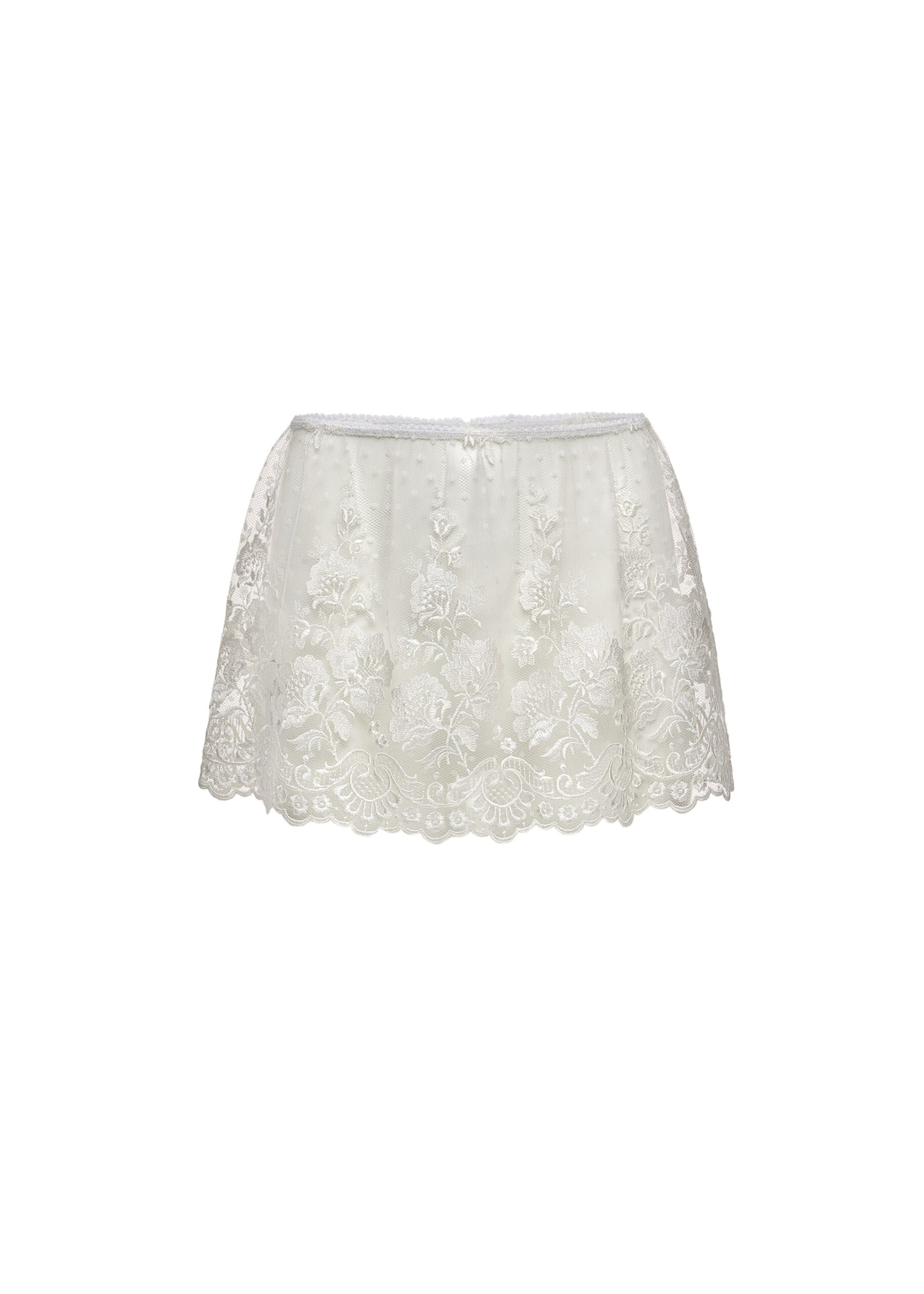 Magda Butrym Embroidered mini skirt in white | Skirts at Luxury Shoes Magda Butrym Embroidered mini skirt in white