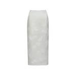 Magda Butrym Embroidered satin midi skirt in white