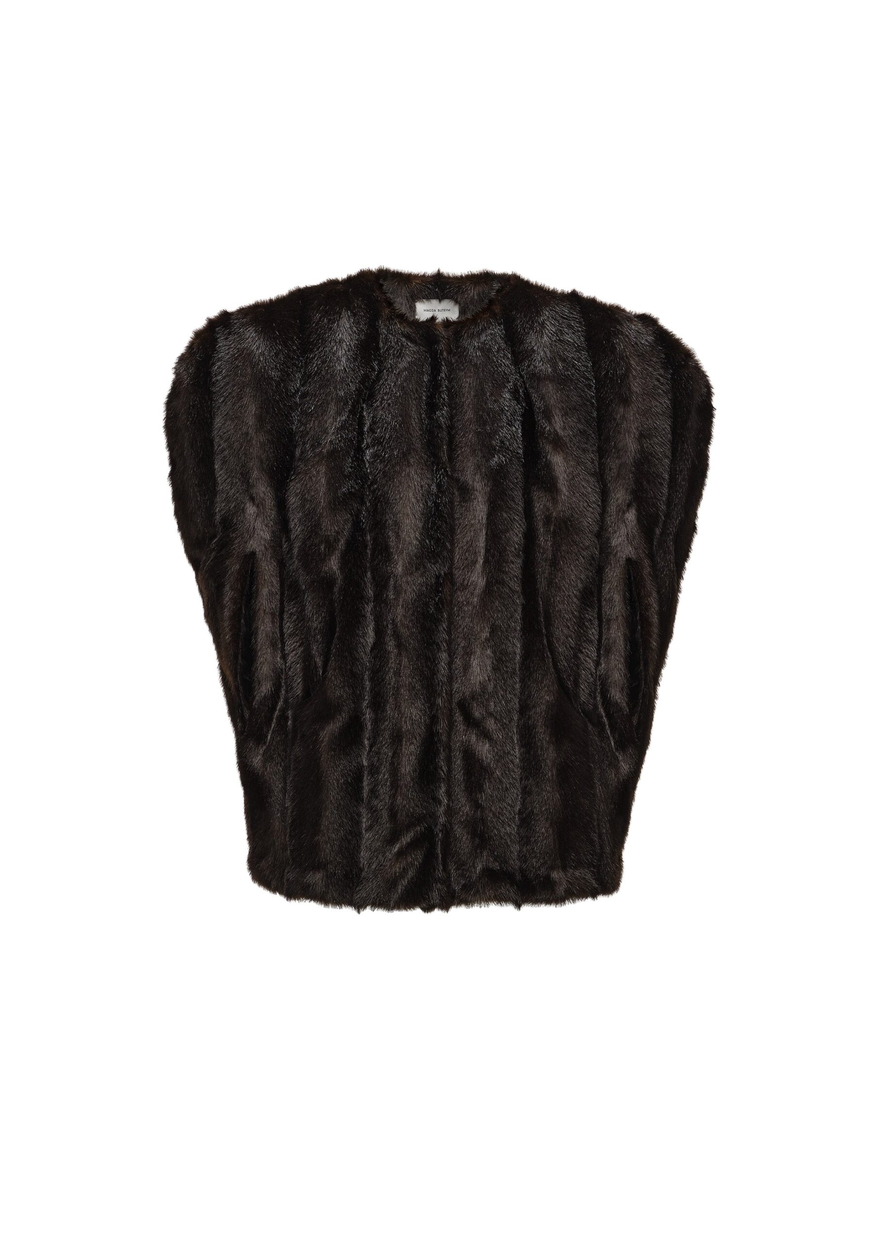 Magda Butrym Faux fur cape in brown in Beige | Buy Jackets at Luxury Shoes Magda Butrym Faux fur cape in brown
