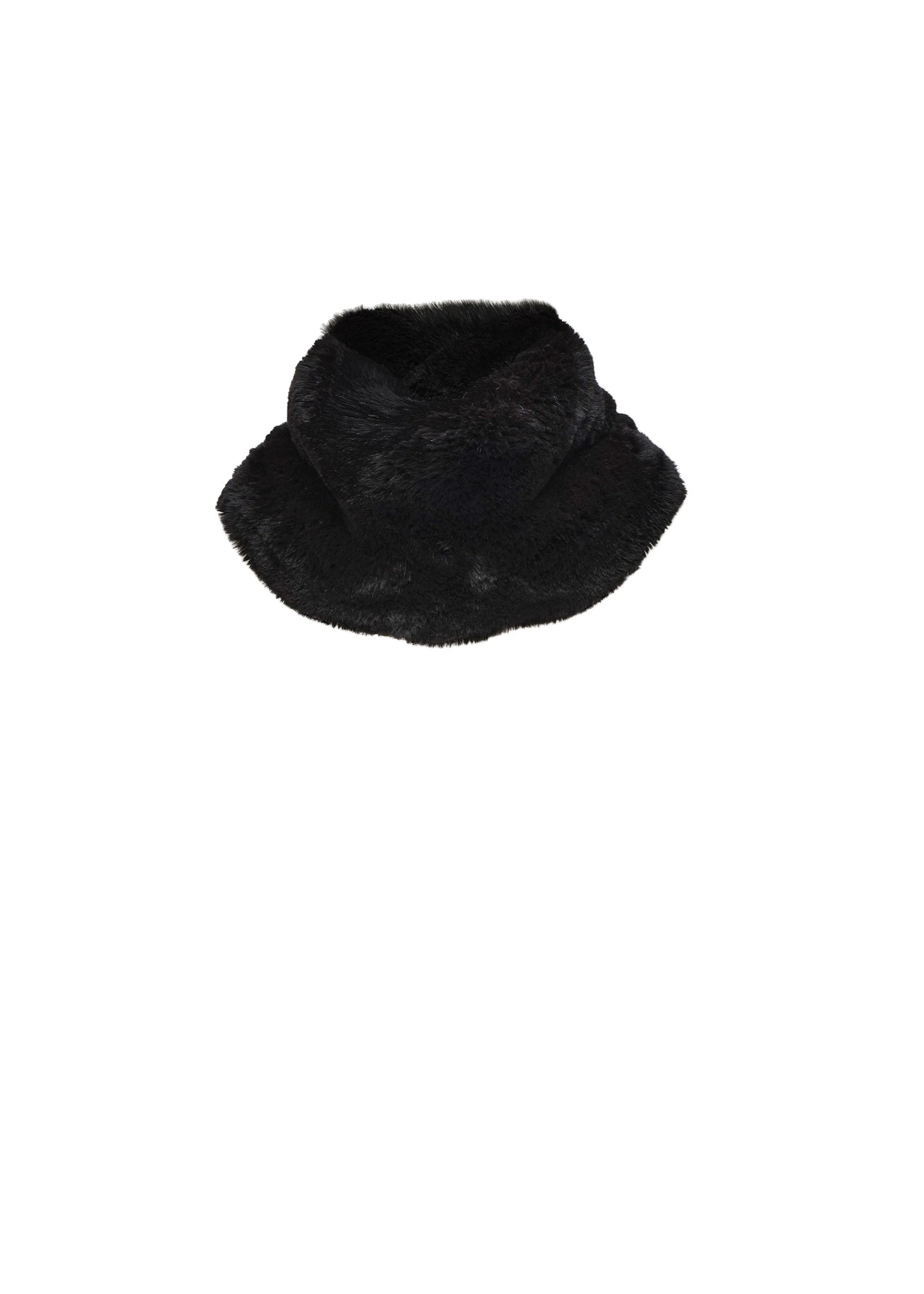 Magda Butrym Faux fur high collar in black | Luxury Shoes Magda Butrym Faux fur high collar in black