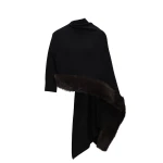 Magda Butrym Faux fur-trim knit cape in black