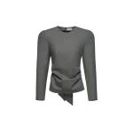 Magda Butrym Fitted blouse with back tie detail in grey
