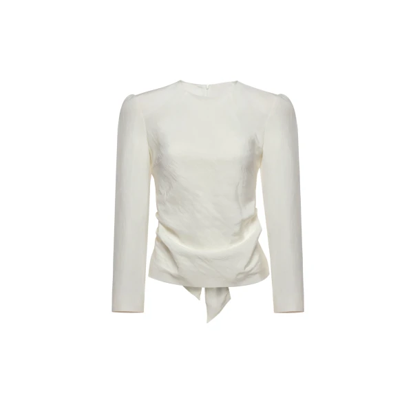 Magda Butrym Fitted blouse with back tie detail in white