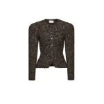 Magda Butrym Fitted bouclé peplum blazer in brown