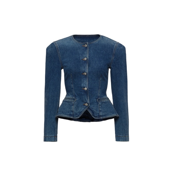 Magda Butrym Fitted denim peplum jacket in blue