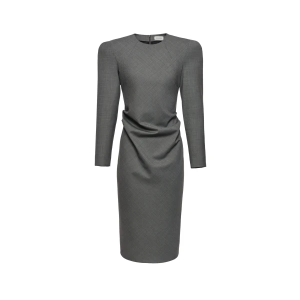 Magda Butrym Fitted dress with back tie detail in grey