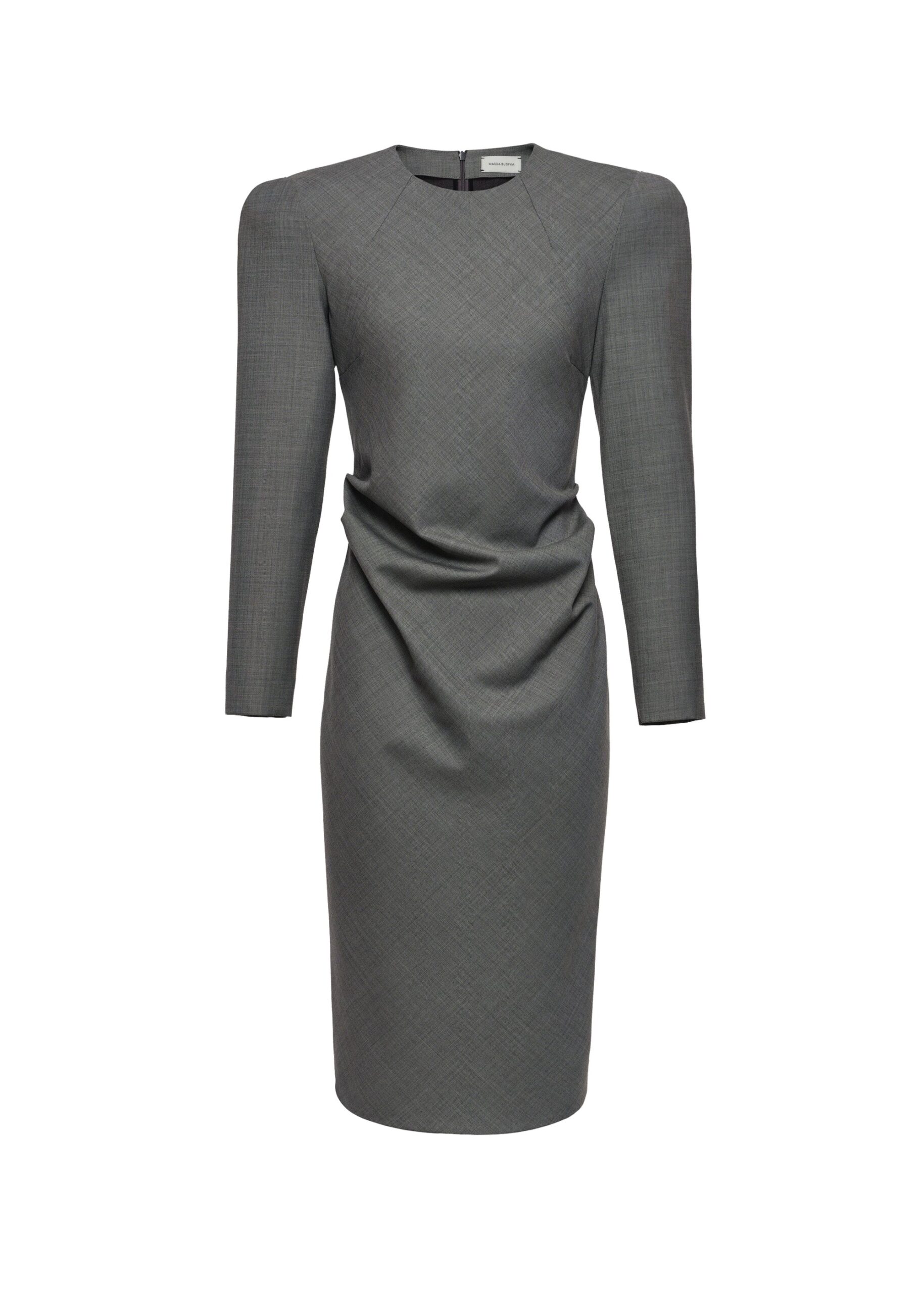 Magda Butrym Fitted dress with back tie detail in grey | Luxury Shoes Magda Butrym Fitted dress with back tie detail in grey