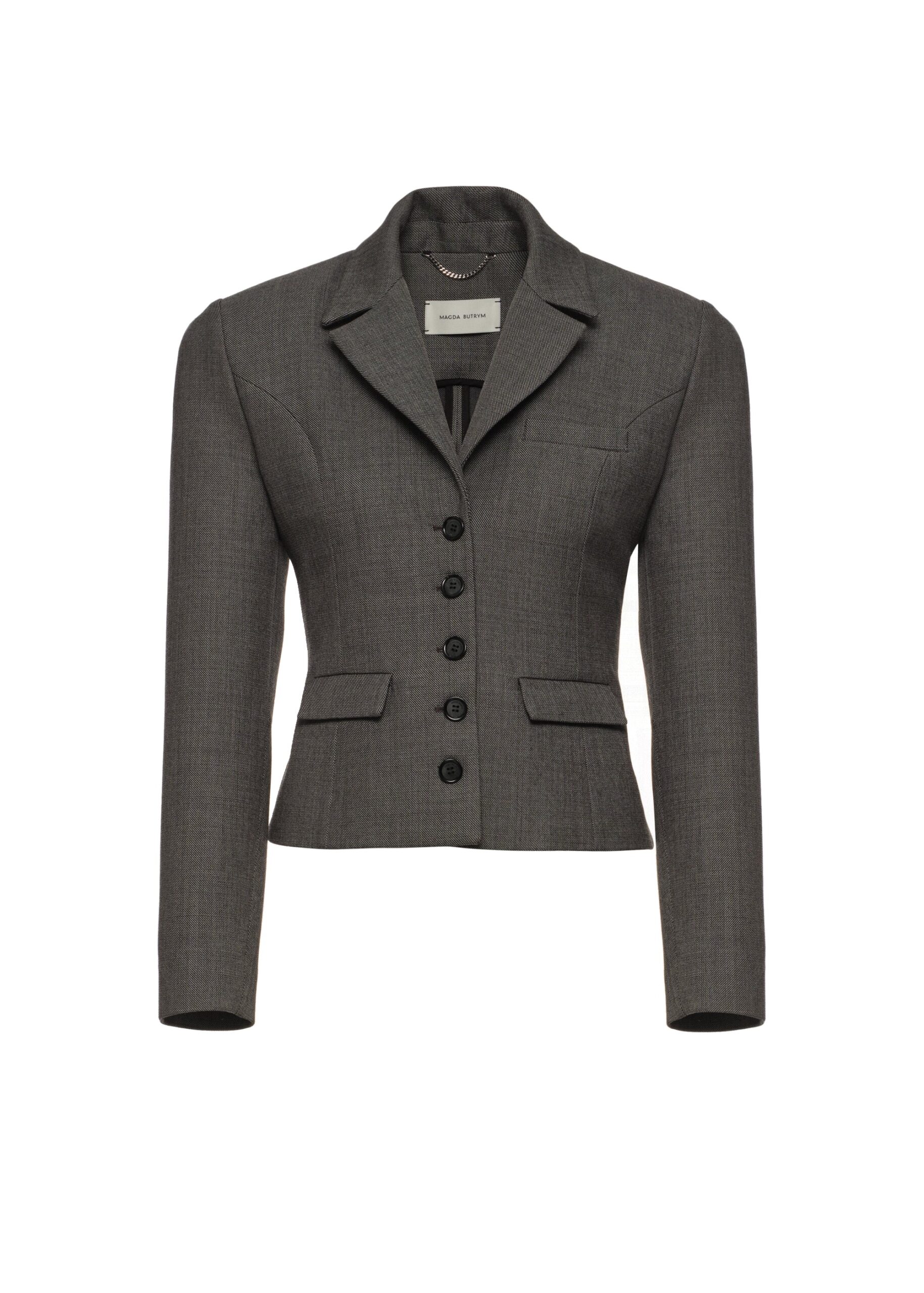 Magda Butrym Fitted wool blazer in dark grey | Jackets at Luxury Shoes Magda Butrym Fitted wool blazer in dark grey