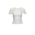 Magda Butrym Flared crochet sleeves blouse in white