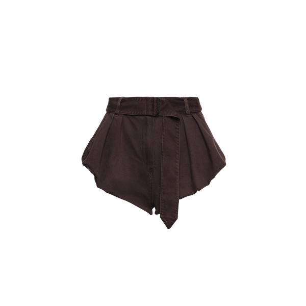 Magda Butrym Flared denim shorts in brown